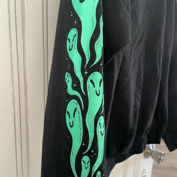 Black Graphic Sweatshirt with Colorful Design - Picture 3 of 4